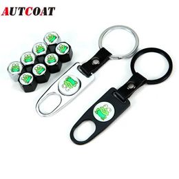 Set Frog Style Antitheft Car Wheel Air Tyre Valves Tyre Leather buckle Valve Caps Stem with Wrench Ring Spanner New