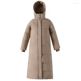 Women's Trench Coats 2023 Women Down Cotton Coat Winter Jacket Female Extended Version Parkas Hooded Outwear Thick Overcoat