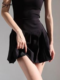 Dresses Syiwidii Pleated Skirt Womens Mini Black Fashion Lolita Harajuku High Waist 2022 New Summer Clothing Sexy Gothic Solid Skirts