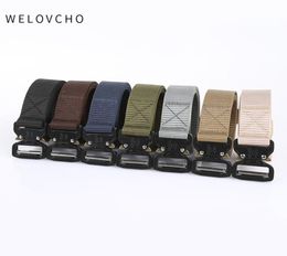 Welovcho Tactical Belt Men Military Army Nylon Waist Belt Combat Training Equipment Carry Belts Men Hunting Waistband 110140cm C15221192