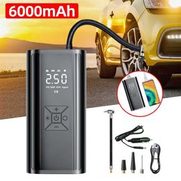 Inflatable Pump Portable Car Air Pump 12v Air Compressor Tyre Inflator with Mobile Phone Chargeable Fits Car Truck Motorcycle Bicycle BallL231227