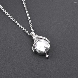 Pendant Necklaces IJD9844 White/Blue Crystal Keepsake Jewelry For Ashes Holder Stainless Steel Memorial Urn Cremation Necklace Women