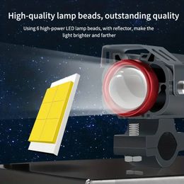 2Pcs Motorcycle LED Auxiliary Spotlight 14000LM Two Tone Motorcycle LED Headlight Bulb Exterior Motorcycle Fog Light ATV Scooter Driving Light