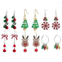 Dangle Earrings 2023 Christmas Fashion Santa Claus Bell Drop Set For Women Girl Party Earring Accessories Jewelry Year Gifts