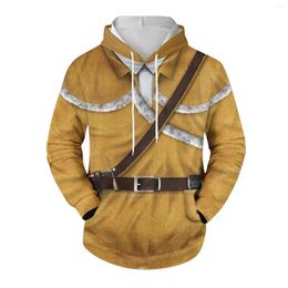 Men's Hoodies Mediaeval Cosplay Costume Adult Men Casual Fashion 3d Printed Hoodie Halloween Mens Autumn Winter Long Sleeve Sweatshirts Top