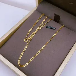 Chains Solid 18K Yellow Gold Necklace Women AU750 O Link Chain