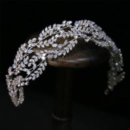 Pageant Zircon Headband Hairband Wedding Bridal Crown Tiara Hair Accessories Jewelry Party Prom Headpiece Ornament Dress Accessori296s