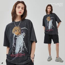 Women's T Shirts Anime Misa Amane Cotton Girls Vintage Light Yagami Black Gothic Harajuku Tshirts Streetwear Men Casual T-shirts CA050