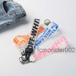 Keychains Lanyards Jelly Offswhite Letter Printing Electroplated Original Backpack w Pendant for Men and Women Keychain in Stock Mw9z BUBC