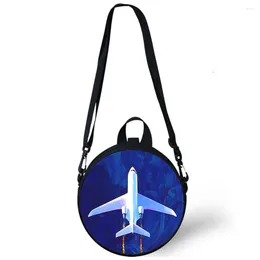 Evening Bags Aircraft Sky Child Kindergarten Bag 3D Print Crossbody Shoulder For School Women Mini Round Bagpacks Rugtas