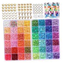 1 Set of Bracelet Making Kits Flat Clay DIY Beads Jewellery Making Necklace Beads for Decor 231227