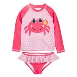 set Children Girls Swimwear 2022 Cartoon 2pcs Swimsuit Boys Kids Swimming Hat 6M5T Short Sleeve Pants Bathing Suit Swim Beach Wear