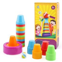 Montessori Colour Matching Stacking Cup Kids Toys Sensory Play Logical Thinking Training Board Game Educational For Children 231227