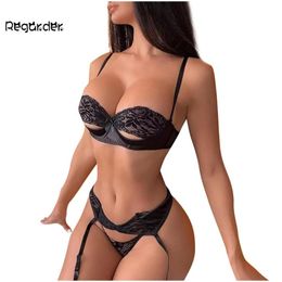 Sexy Women Transparent Lace Underwear Wireless Bra Set GString thong garter Underpant Sleepwear Lingerie Underwear Plus Size4237275