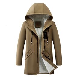 Autumn and Winter Korean Style Men Cardigan Mid-length Trench Coat Men's Hooded Solid Jacket Casual Windbreaker Male 8929 231226