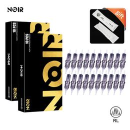 20Pcs RL RLT Noir Tattoo Cartridge Needles Disposable Permanent Makeup Machine Eyebrow Eyeliner Lip Tattoo Pen Supplies 231227