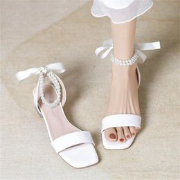 Sandals Women Pearl Strap Bridal Chunky High Heel Size 11 Wide Width Comfort For 8