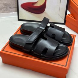 Luxury summer beach slides leather sandals man women suede leather slippers designer slippers sandles shoes classic