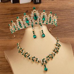 Necklace Earrings Set Luxury Fashion Women Bridal For Wedding Dress Tiaras Crown Bride Costume Accessories