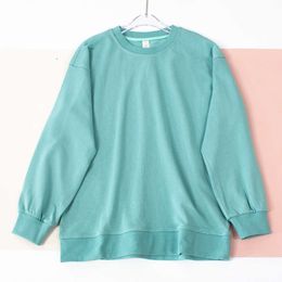 Yoga Outfit LL-88 Women's Casual Loose Sweater Sports Round Neck Long Sleeve Top Running Gym Clothes Women Tracksuits Hoodies Sweatshirts