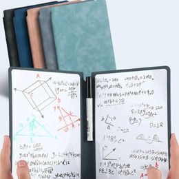 A5 Reusable Whiteboard Notebook Set With Pen Erasing Cloth Leather Memo Pad Weekly Planner Portable Stylish Office 231227