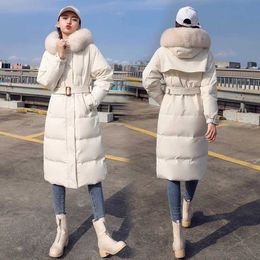 Women's Down Parkas 2023 New Winter Down Coat Parkas Women's Jacket Fur Collar Long Coats Thickened Jackets Cotton Padded Outerwear Female Clothes J231227