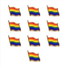 Rainbow Flag Brooch Iron Butterfly Buckle Glue Badge Clothing Collar Pin Gay Lape 330E