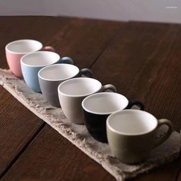 Mugs 6PCS/Set 100ml Porcelain Cups For Coffee Tea Espresso Microwave Dishwasher Safe Modern Home Kitchen Drinkware Small Ceramic