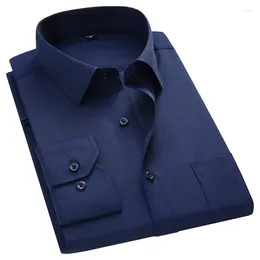 Men's Dress Shirts Plus Large Size 8XL 7XL Slim Fit Mens Business Casual Long Sleeved Shirt Classic White Black Dark Blue Male Social