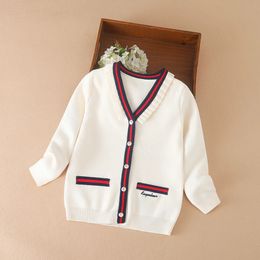 Maglioni per ragazze Cardigan lavorato a maglia Manica lunga Autunno Inverno Giacca per bambini Capispalla per bambini 231226