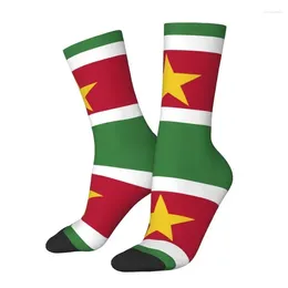 Men's Socks Kawaii Mens The Suriname Flag Dress Unisex Breathbale Warm 3D Printing Crew