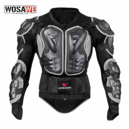 WOSAWE Sports Motorcycle Armor Protector Jacket Motocross Guard Sleeve Back Support Protective Gears Chest Body Protection 231227