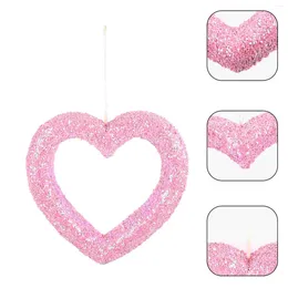 Decorative Flowers Love Wreath Flower Garland Door Heart Decoration Wall Hanging Wedding Party Decorations Foam Valentines Day Pendant For