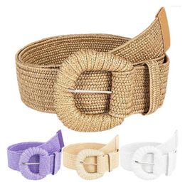 Belts Women Waist Belt Dress Waistband Bohemian Handmade Pin Buckle Straw For Women's Summer Clothing Accessories Daily