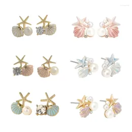 Stud Earrings 1 Pair Starfish Studs Ear Fashion Jewelry Alloy Material Gift For Girls