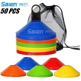 Equipment Pro Disc Cones Set of 50 Agility Soccer with Carry Bag and Holder for Training Football Kids Sports Field cone Markers2462