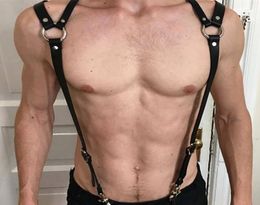 New Belt Men Punk Black Harness Leather Man Gothic Harajuku Leather League Body Sword Belt GPD86161037403