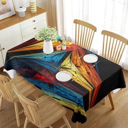 Table Cloth Abstract Rectangular Tablecloth Colourful Geometric Art Theme Kitchen Dining Room Banquet Party Decorations