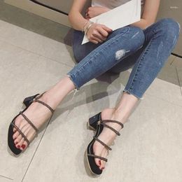 Sandals 2023 Arrival Summer High Heels Women Shoes Slip On Open Toe Black Fashion Super Shiny Rhinestone Design Quality