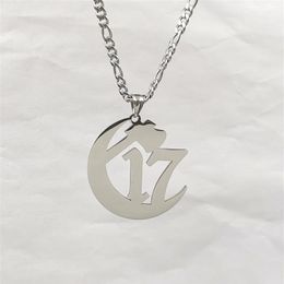 ICP Large Chapter 17 Ouija Macc Juggalo Pendant Charms Stainless Steel NK Curb Chain Necklace 4mm 18-32 Inch Silver252a