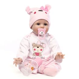 Tianara Blue Eyes Reborn Baby Dolls with Bear Lovely born Bebe Doll for Children Special Gifts Frog Outfits Cute Brown Hair 231226