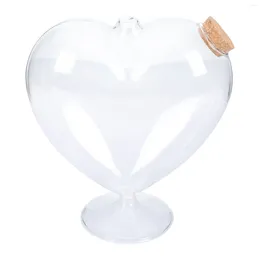 Vases Water Bottle Wishing High Based Jar Heart Shaped Container With Lid Flowerpot Travel