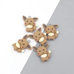 Charms 10Pcs Cute Animals Resin Cartoon Flatback Pendants For Keychain Jewellery Making Earrings Necklace DIY Accessories Supplies