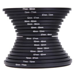 18Pcs Camera Lens Filter Step Up Down Ring Adapter for All Kit 3782Mm 8237Mm 231226