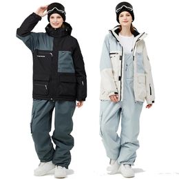 2024 Man Woman Snow Wear Waterproof Ski Suit Set Snowboarding Clothing Outdoor Costumes Winter Jackets And Bibs Pants 231227