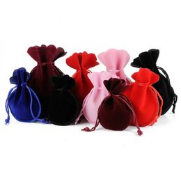 100pcs 7x9cm 9x12cm Calabash Packing Bag Drawstring Velvet Pouch Sachet Gift Bag Jewelry Packing Wedding Christmas Gift Bag 231226