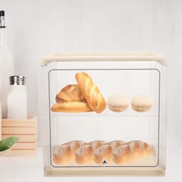 Plates Double Layer Bread Box Bakery Boxes Loaf Kitchen Organiser Holder Household Storage Plastic Containers