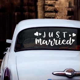 Stickers Just Married Decal for Car Window Waterproof Wedding Decor Stickers Rustic Simple Wedding Room Decoration Wall Decals DIY Z643