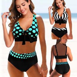 Wear 2022 New Printed Plus Size Two Pieces Bikini Set Swimsuit Female Women Beachwear Swimwear Bathing Suit 5xl