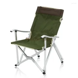 Camp Furniture Outdoor Aluminum Alloy Folding Chair Beach Camping Portable Nap Lunch Break Lounge Back Fishing